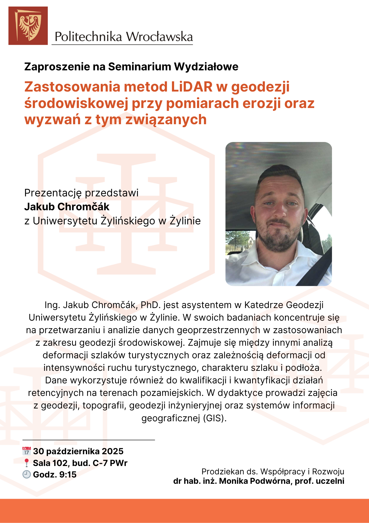 plakat seminarium wydziałowe 30.10.2025