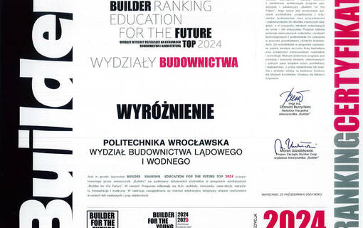 Wyróżnienie w rankingu BUILDER RANKING EDUCATION FOR THE FUTURE TOP 2024